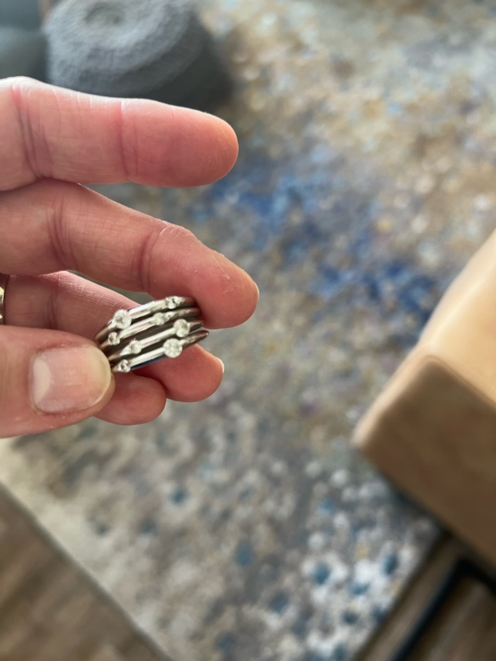 Pandora Silver Stacked Ring with CZ Accents